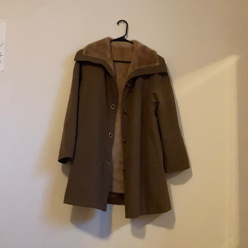 Vintage faux fur lined coat